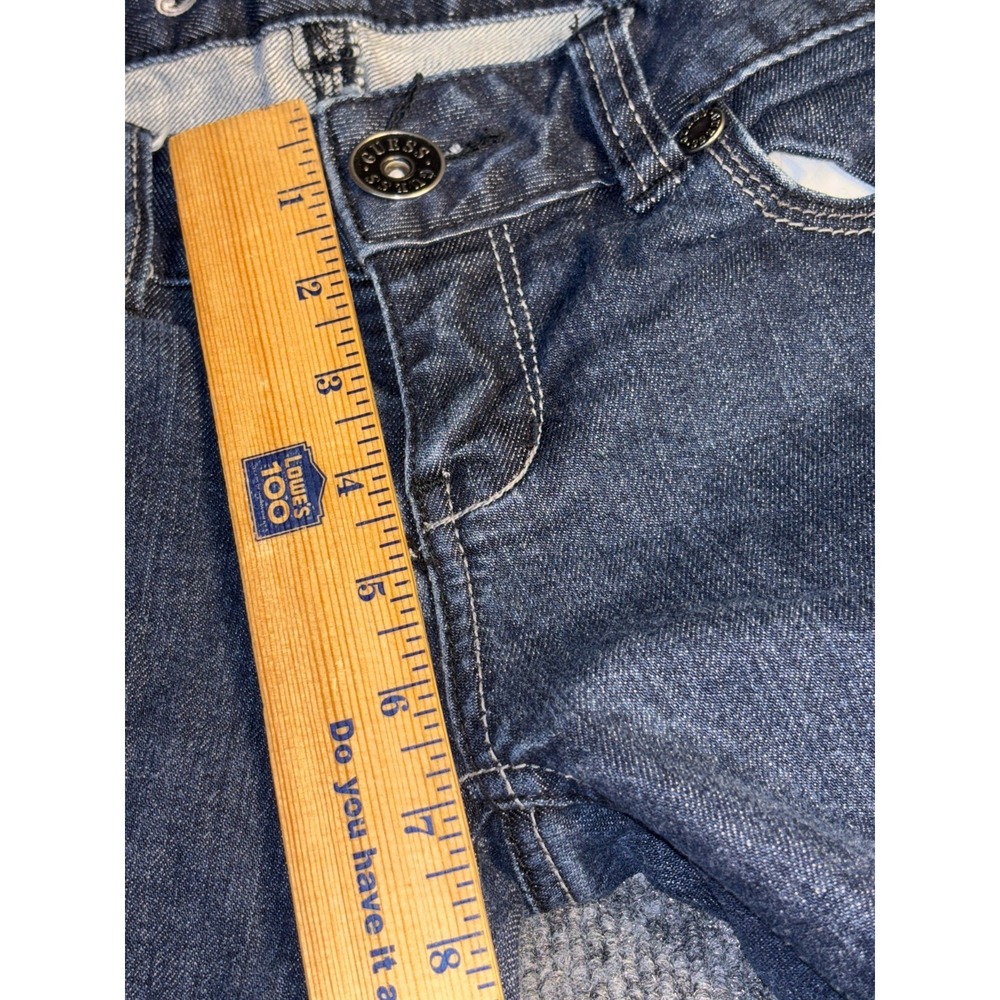 GUESS Jeans Womens 27 Blue Denim Studded Low Rise Bootcut Leg Dark Wash Stretch - Picture 9 of 14